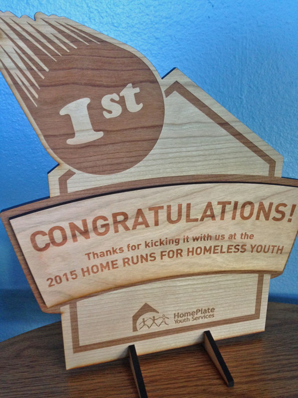 2015 Home Runs for Homeless Youth Custom Trophy